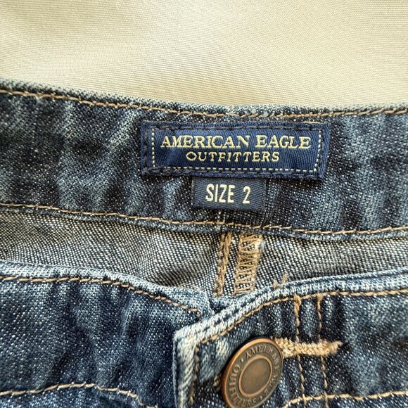 Women's American Eagle Outfitters Fitted Jean Mini Skirt Size 2 - Picture 4 of 6